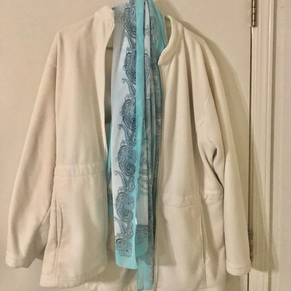 Casual Fleece Jacket with Scarf